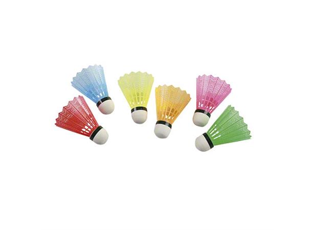 Badmintonballer med farger - 6 stk Til skole og fritidsbruk | Badminton